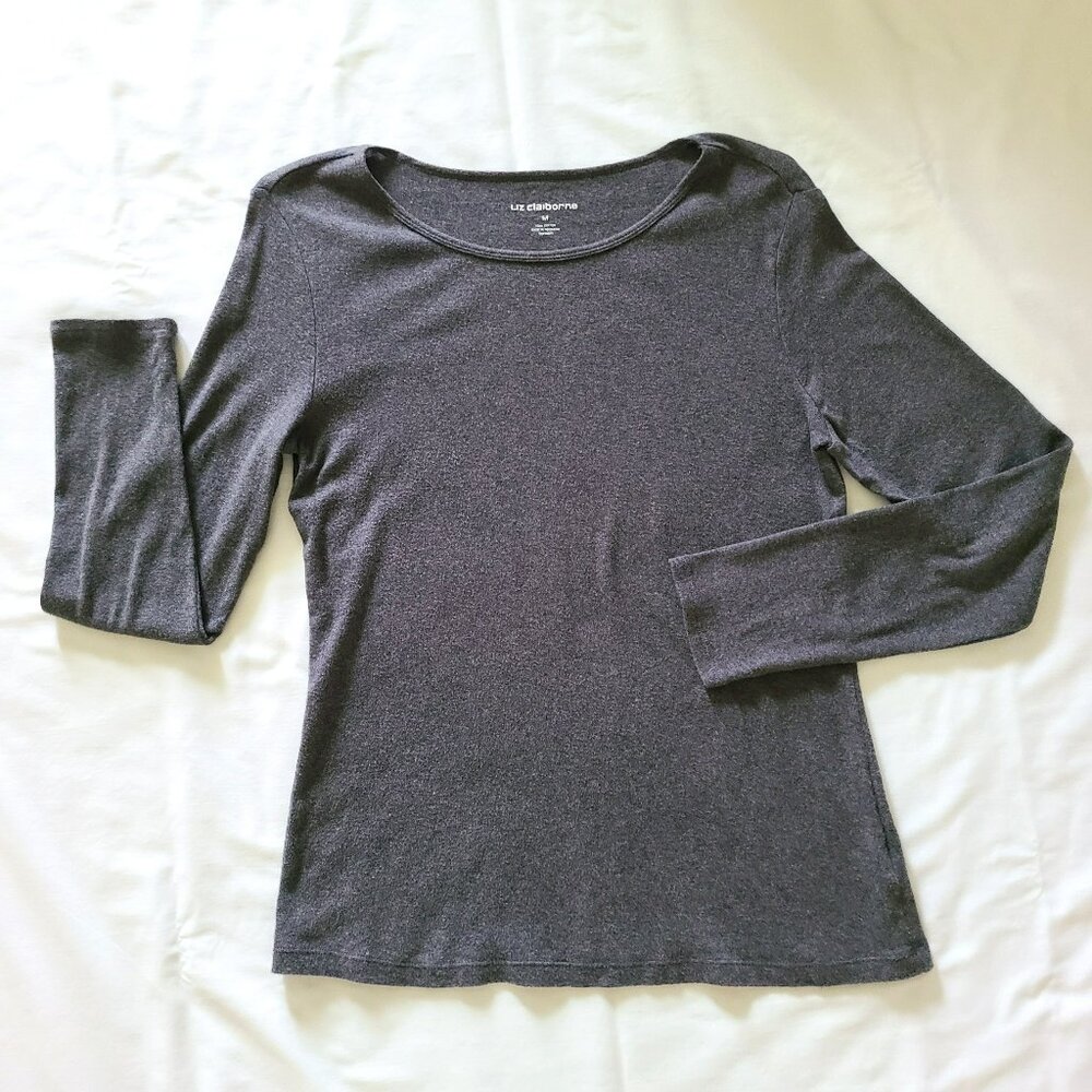 Liz Claiborne Womens Crew Neck Long Sleeve T-Shirt - Size M